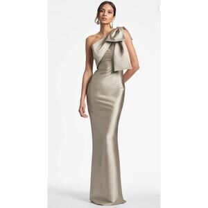 Sachin & Babi Bonnie Pewter Asymmetric One-Shoulder Gown 12